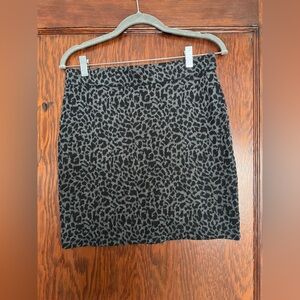 Free People Black and Gray Animal Print Pencil Skirt